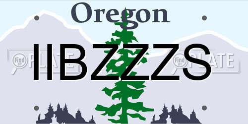 IIBZZZS Oregon License Plate