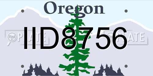 IID8756 Oregon License Plate