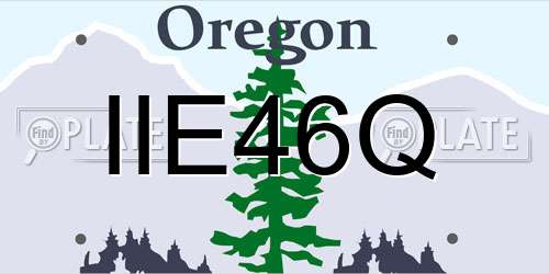 IIE46Q Oregon License Plate