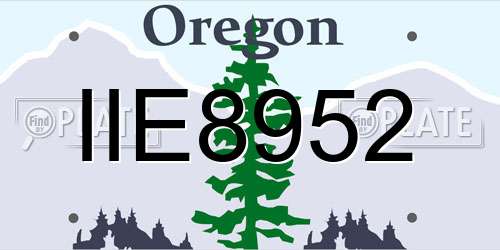 IIE8952 Oregon License Plate
