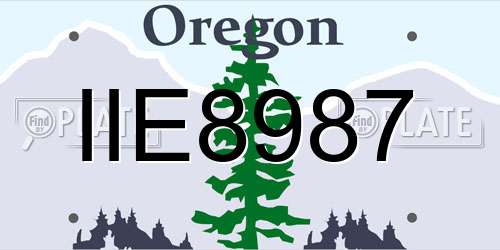 IIE8987 Oregon License Plate