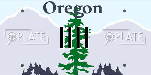 IIII Oregon License Plate
