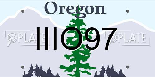 IIIO97 Oregon License Plate