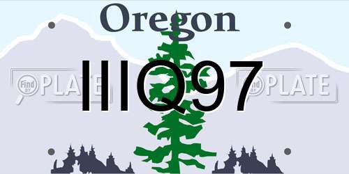 IIIQ97 Oregon License Plate