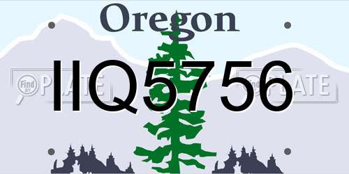 IIQ5756 Oregon License Plate
