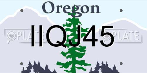 IIQJ45 Oregon License Plate