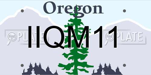 IIQM11 Oregon License Plate
