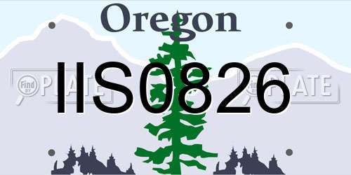 IIS0826 Oregon License Plate