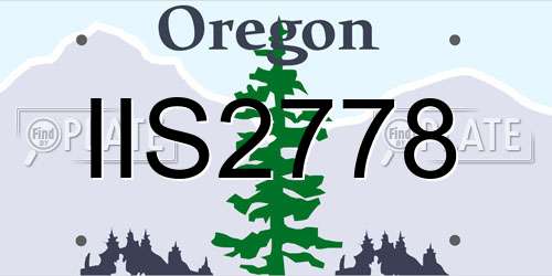 IIS2778 Oregon License Plate