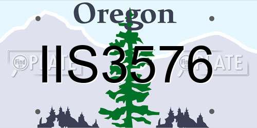 IIS3576 Oregon License Plate