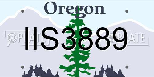 IIS3889 Oregon License Plate