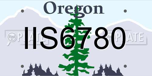 IIS6780 Oregon License Plate