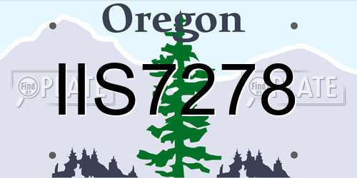 IIS7278 Oregon License Plate