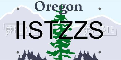 IISTZZS Oregon License Plate