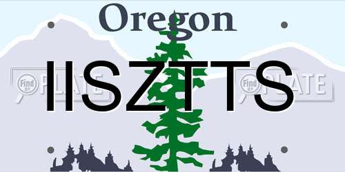 IISZTTS Oregon License Plate