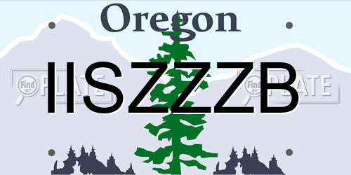 IISZZZB Oregon License Plate