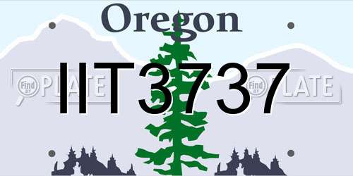 IIT3737 Oregon License Plate