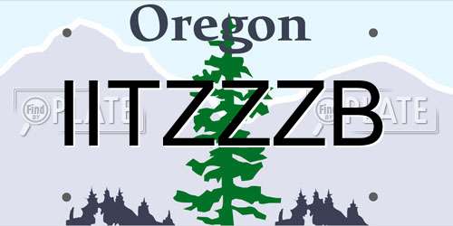 IITZZZB Oregon License Plate