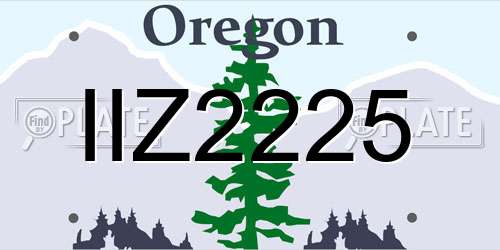 IIZ2225 Oregon License Plate