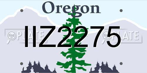 IIZ2275 Oregon License Plate