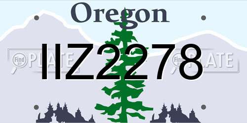 IIZ2278 Oregon License Plate