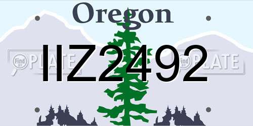 IIZ2492 Oregon License Plate