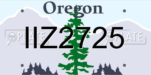IIZ2725 Oregon License Plate