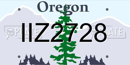 IIZ2728 Oregon License Plate