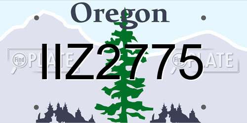 IIZ2775 Oregon License Plate