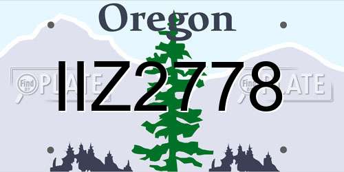 IIZ2778 Oregon License Plate