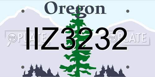 IIZ3232 Oregon License Plate