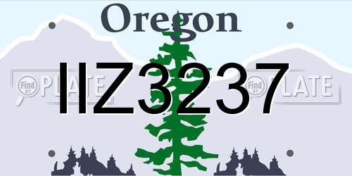 IIZ3237 Oregon License Plate
