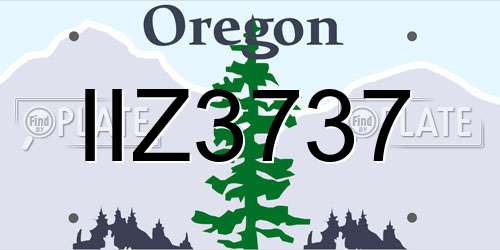 IIZ3737 Oregon License Plate