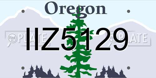 IIZ5129 Oregon License Plate