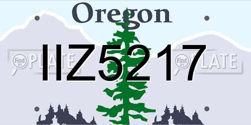 IIZ5217 Oregon License Plate