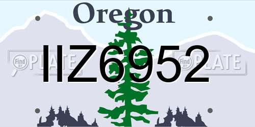 IIZ6952 Oregon License Plate
