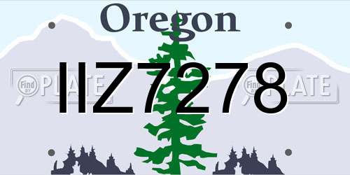 IIZ7278 Oregon License Plate