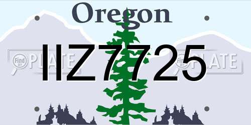 IIZ7725 Oregon License Plate