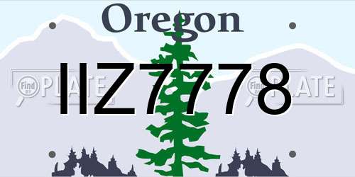 IIZ7778 Oregon License Plate