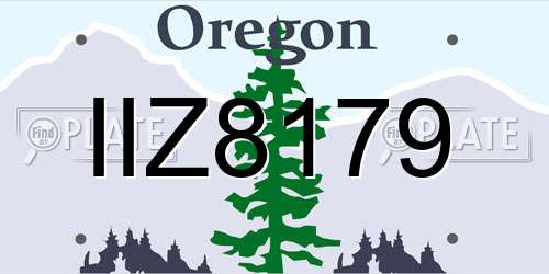 IIZ8179 Oregon License Plate