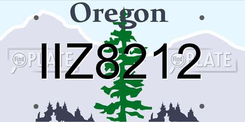 IIZ8212 Oregon License Plate