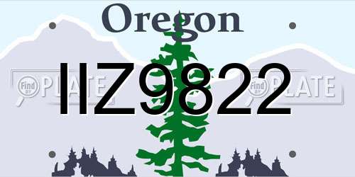 IIZ9822 Oregon License Plate