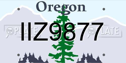 IIZ9877 Oregon License Plate