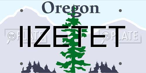 IIZETET Oregon License Plate