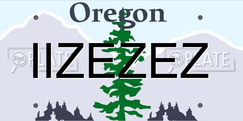IIZEZEZ Oregon License Plate
