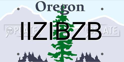 IIZIBZB Oregon License Plate