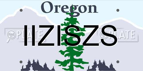 IIZISZS Oregon License Plate