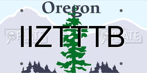 IIZTTTB Oregon License Plate