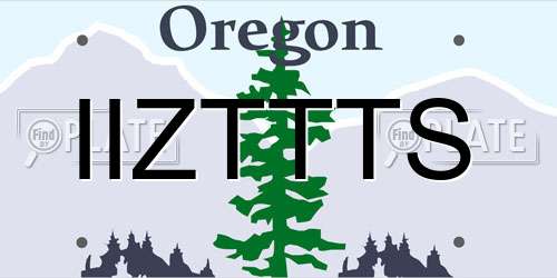 IIZTTTS Oregon License Plate