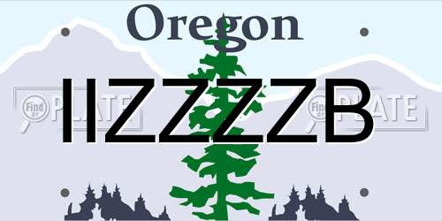 IIZZZZB Oregon License Plate